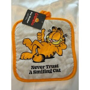 Garfield Never Trust A Smiling Cat Pot Holder‎ Orange Nickelodeon Kitchen NWT